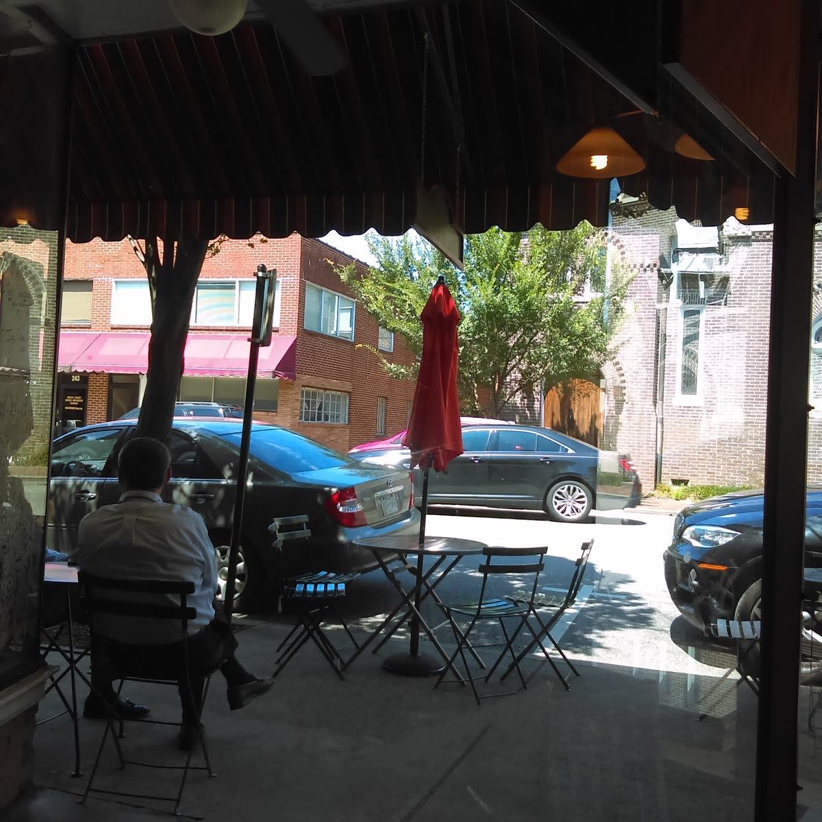 The cafe seating area inside Gardner's Market