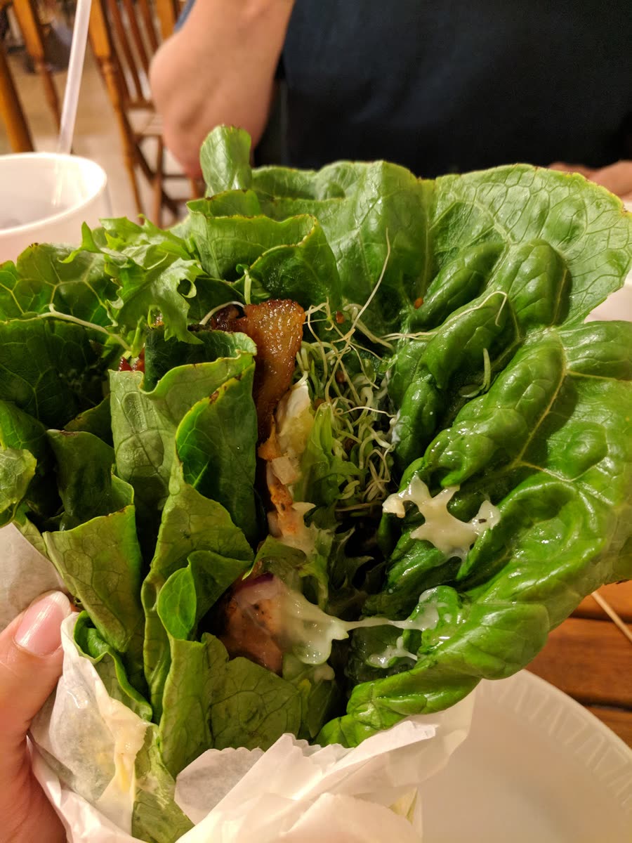 Fresh lettuce wrap from the Gardner's Market deli